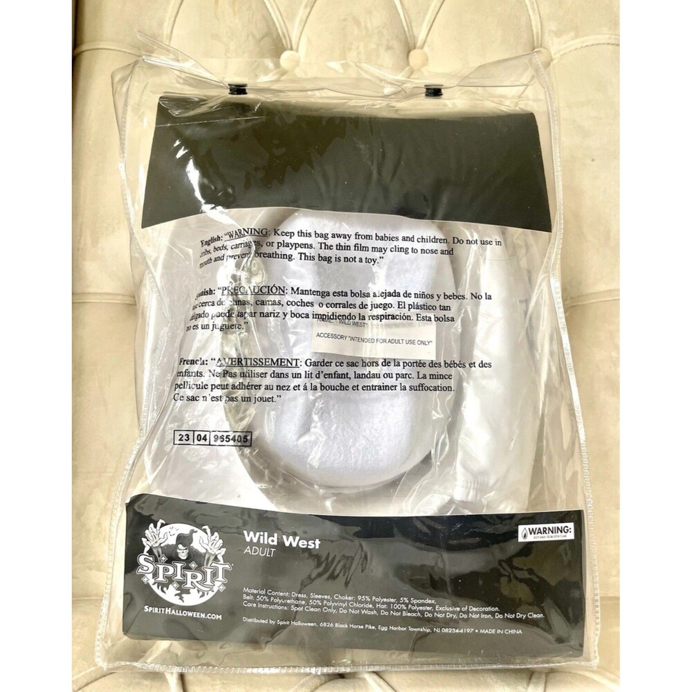 Spirit Halloween Wild West Cowgirl Costume White Woman's Large 10-14 NEW NIB - Picture 3 of 5